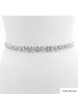 Cubic Zirconia Bridal Belt BT810006 SILVER CL